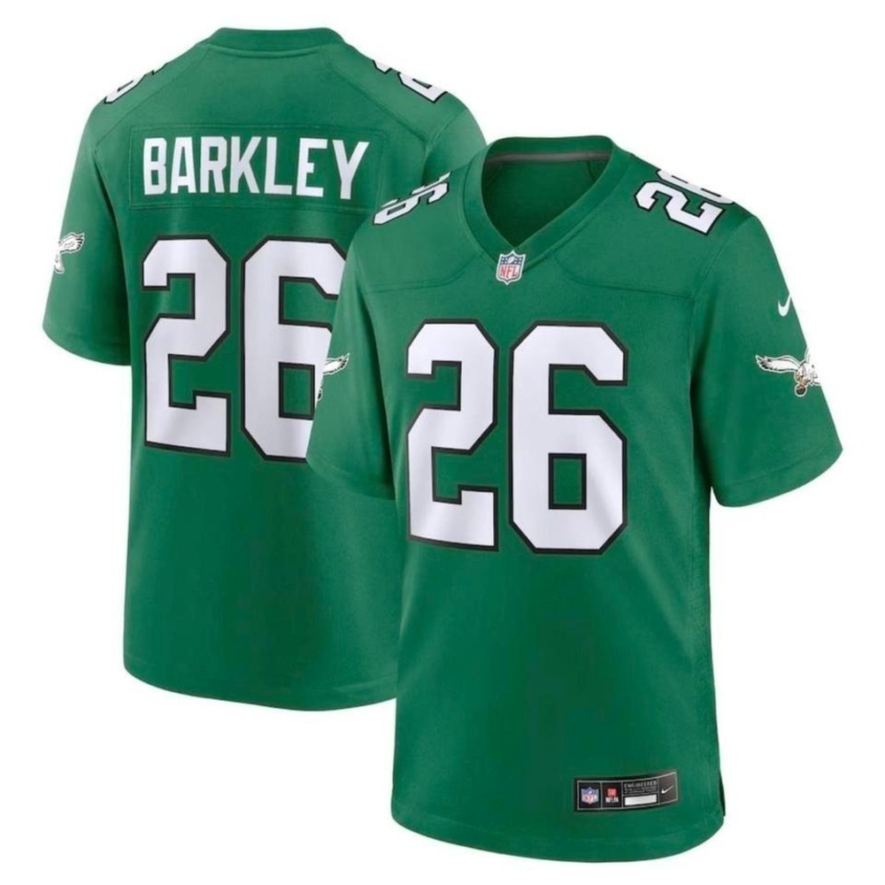 Nike Saquon Barkley Philadelphia Eagles Kelly Green Throwback Jersey Mens M NEW